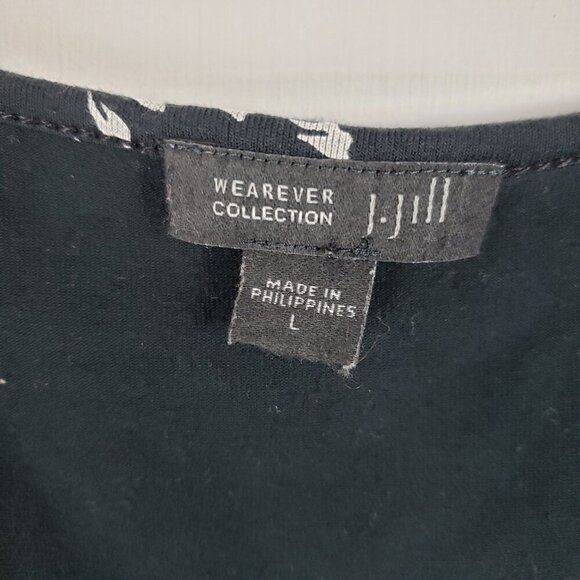 J Jill Wearever Long Sleeve Babydoll Dress Knee Length Black Lagenlook Large - Picture 4 of 8